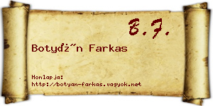 Botyán Farkas névjegykártya